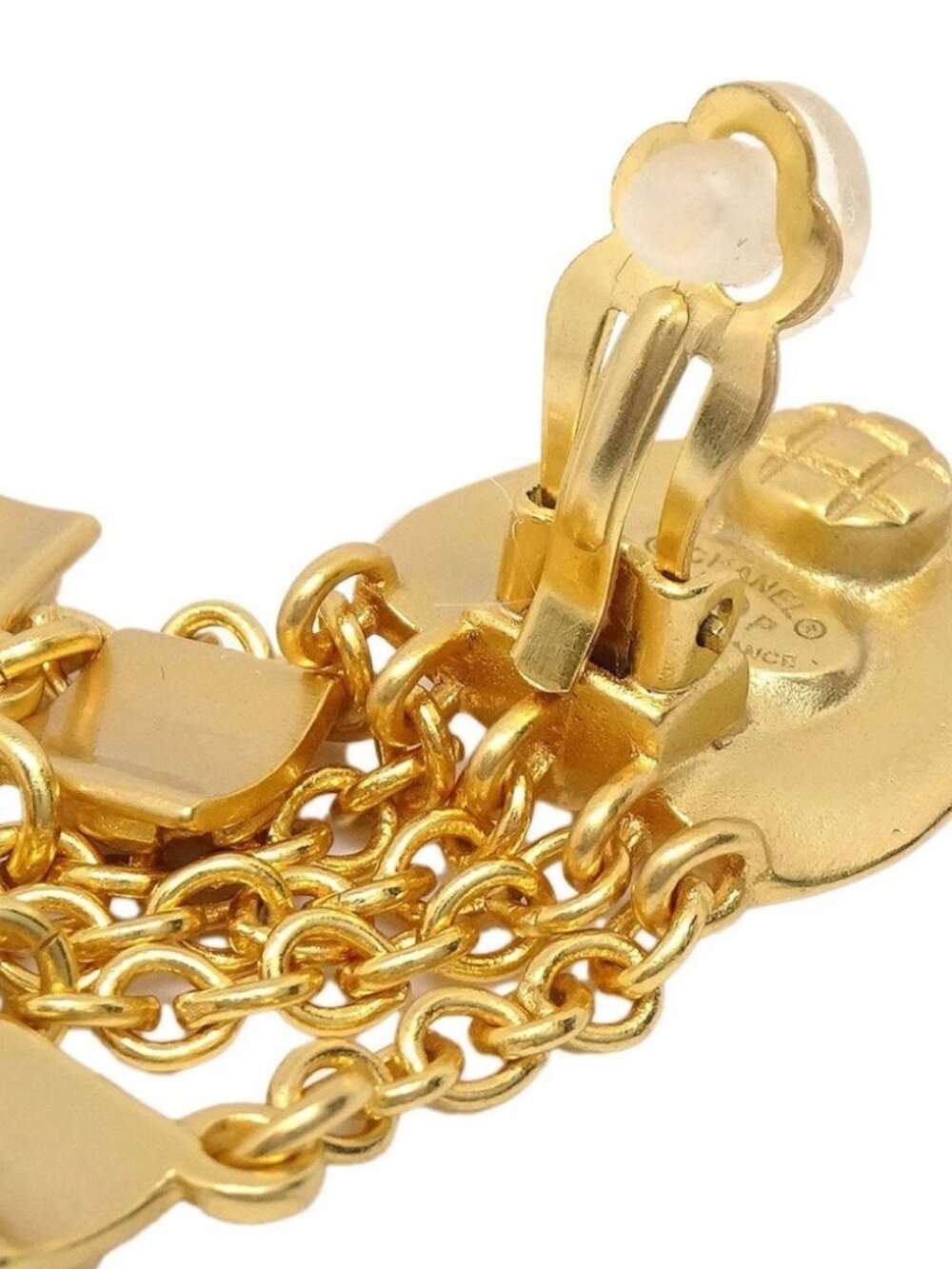 Chanel Dangle Fringe Clip-On Earrings Gold 96P 30897 - Picture 5 of 5